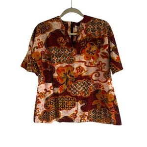 Vintage 1970s Hawaiian Two Potato California Floral Tunic, size large